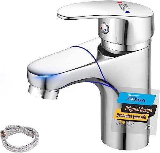 Fossa Taps for Bathroom Sink Chrome Basin Mixer Tap Brass Modern Single Handle Bathroom Faucet FSLF-001